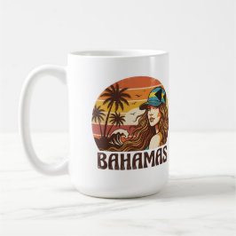 Personalized Photo Retro Bahamas Tropical Beach Kaffeetasse