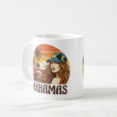 Personalized Photo Retro Bahamas Tropical Beach Kaffeetasse (Vorderseite Links)