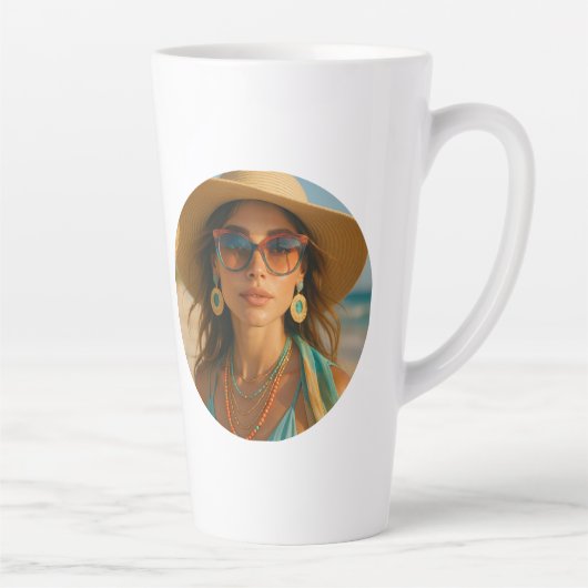 Personalized Photo Retro Bahamas Tropical Beach Milchtasse (Rechts)