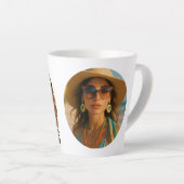 Personalized Photo Retro Bahamas Tropical Beach Milchtasse (Rechte Ecke)