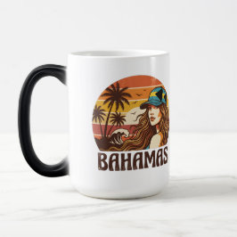 Personalized Photo Retro Bahamas Tropical Beach Verwandlungstasse