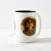 Personalized Photo Retro Bahamas Tropical Beach Zweifarbige Tasse (VorderseiteRechts)