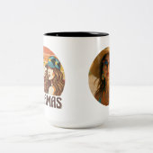 Personalized Photo Retro Bahamas Tropical Beach Zweifarbige Tasse (Mittel)