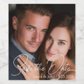 Personalized Photo Save The Date Beverage Labels Weinetikett (Einzelnes Label)