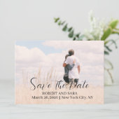 Personalized Photo Save the Date Card Ankündigung (Stehend Vorderseite)