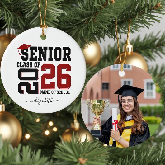 Personalized Photo Senior Year Graduation Keramik Ornament