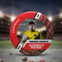Personalized photo sports button/pin football butt