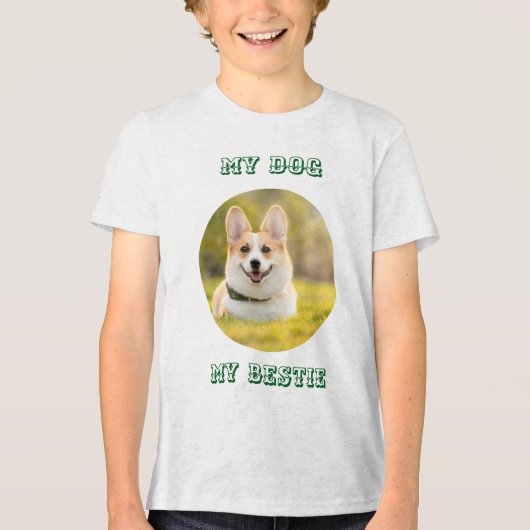 Personalized Photo Template for My Dog - My Best Tri-Blend Shirt (Vorderseite)
