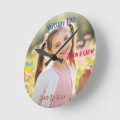 Personalized Photo & Text Custom Birthday Gift Runde Wanduhr (Winkel)
