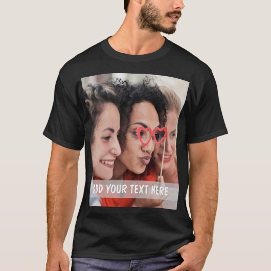 Personalized Photo & Text Or Name  T-Shirt (Vorderseite)