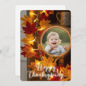 Personalized Photo Thanksgiving Feiertagskarte (Vorne/Hinten)