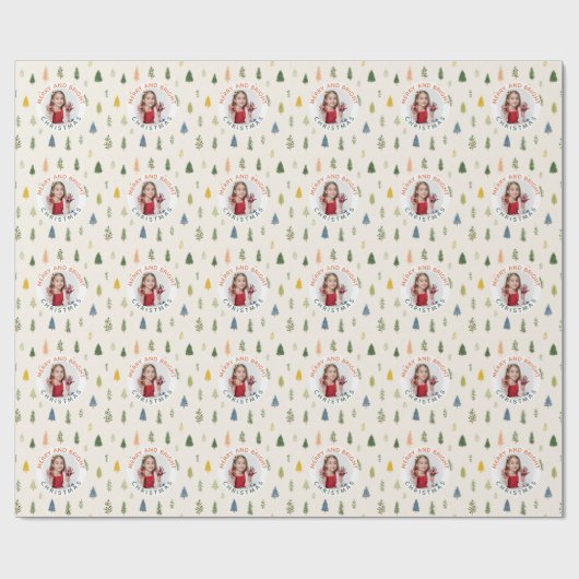 Personalized Photo trees Christmas Geschenkpapier (Flach)