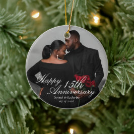Personalized Photo Valentine Anniversary Keramik Ornament
