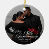 Personalized Photo Valentine Anniversary Keramik Ornament (Vorne)