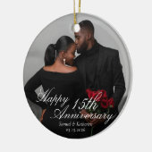 Personalized Photo Valentine Anniversary Keramik Ornament (Links)