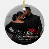 Personalized Photo Valentine Anniversary Keramik Ornament (Hinten)