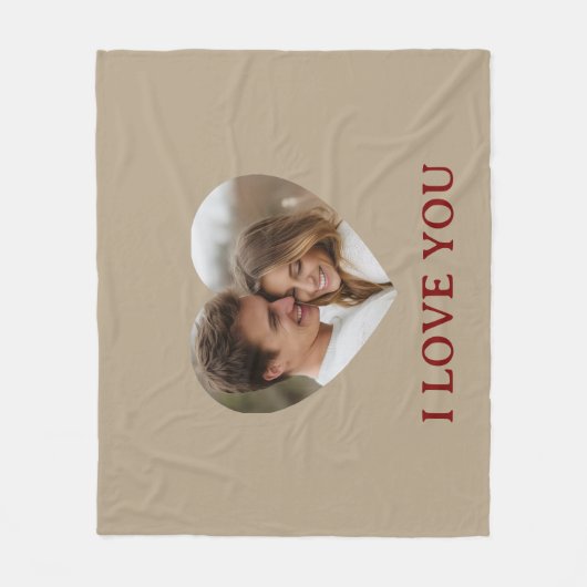 Personalized Photo Valentine's Day Fleece Blanket (Vorderseite)