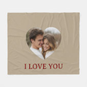 Personalized Photo Valentine's Day Fleece Blanket (Vorderseite (Horizontal))