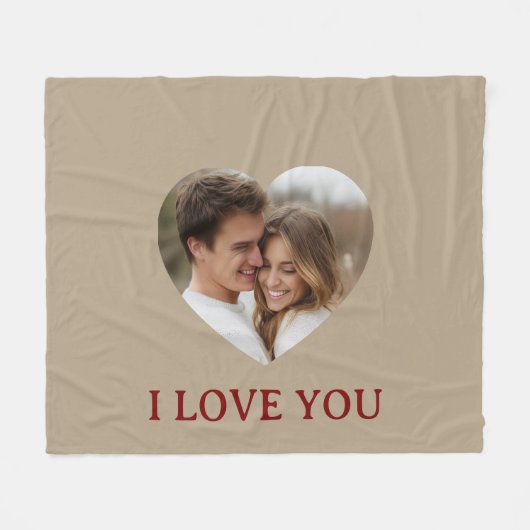 Personalized Photo Valentine's Day Fleece Blanket (Vorderseite (Horizontal))