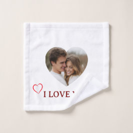 Personalized Photo Valentine's Day Towel Waschlappen