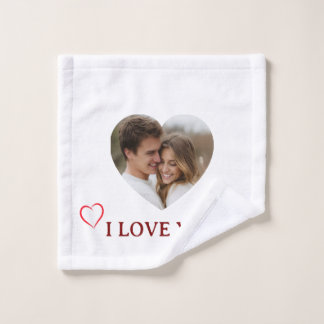 Personalized Photo Valentine's Day Towel Waschlappen