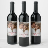Personalized Photo Valentine's Day Wine Label Weinetikett (Flaschen)