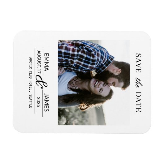 Personalized Photo Wedding Fridge magnet (Horizontal)