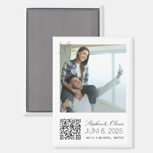 Personalized Photo Wedding Save the Date magnet (Vorderseite/Rückseite)