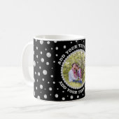 Personalized Photo with Pearls Circle on Black Kaffeetasse (Vorderseite Links)