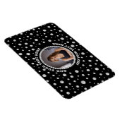 Personalized Photo with Pearls Circle on Black Magnet (Rechte Seite)