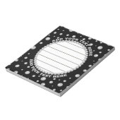 Personalized Photo with Pearls Circle on Black Notizblock (Rotiert)
