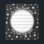 Personalized Photo with Pearls Circle on Black Notizblock<br><div class="desc">A personalized photo design with Pearls Circle on a black background sprinkled with pearls. Perfect for gifts,  accessories,  and elegant everyday items.
You must know that you get a photo!</div>
