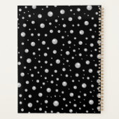 Personalized Photo with Pearls Circle on Black Planer (Rückseite)