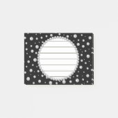Personalized Photo with Pearls Circle on Black Post-it Klebezettel (Vorderseite)