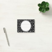 Personalized Photo with Pearls Circle on Black Post-it Klebezettel (Büro)