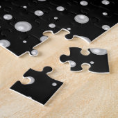 Personalized Photo with Pearls Circle on Black Puzzle (Seite)