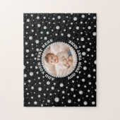 Personalized Photo with Pearls Circle on Black Puzzle (Vertikal)