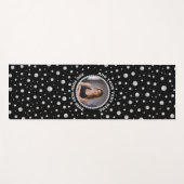 Personalized Photo with Pearls Circle on Black Yogamatte (Vorderseite (Horizontal))
