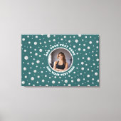Personalized Photo with Pearls Circle on Teal Leinwanddruck (Vorderseite)