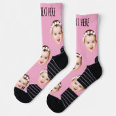 Personalized Photo With Text for Men & Women  Socken (Links)