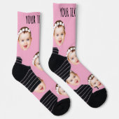 Personalized Photo With Text for Men & Women  Socken (Rechts)