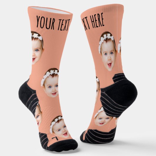 Personalized Photo With Text for Men & Women Socken (Gewinkelt)