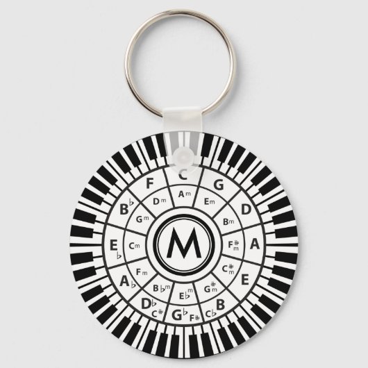 Personalized Piano Keys Circle of Fifths Schlüsselanhänger (Vorderseite)