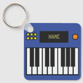 Personalized Piano Keys Keyboard Keychain Blue Schlüsselanhänger (Vorderseite)