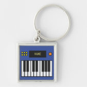 Personalized Piano Keys Keyboard Keychain Blue Schlüsselanhänger (Vorne)