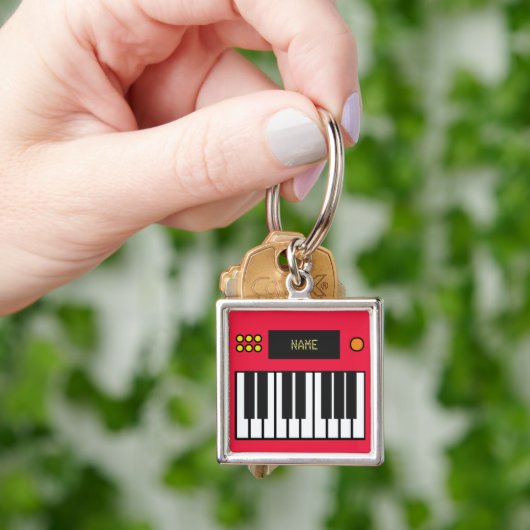 Personalized Piano Keys Keyboard Keychain Red Schlüsselanhänger (Hand)