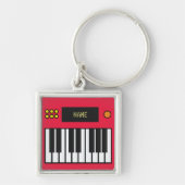 Personalized Piano Keys Keyboard Keychain Red Schlüsselanhänger (Vorne)