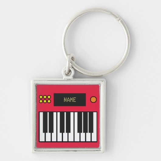 Personalized Piano Keys Keyboard Keychain Red Schlüsselanhänger (Vorne)