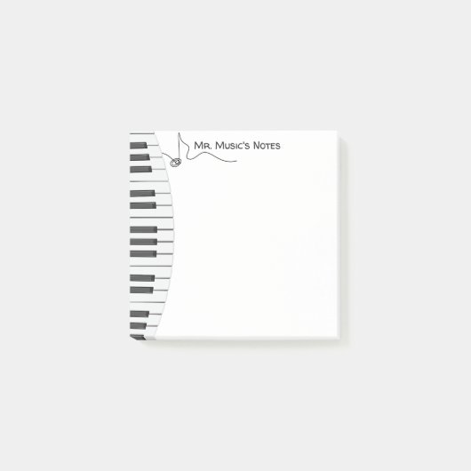 Personalized Piano Music Teacher Post-It Notes Klebezettel (Vorderseite)
