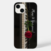 Personalized Piano with a red rose - romantic Case-Mate iPhone Hülle (Rückseite)
